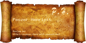 Peszer Henriett névjegykártya